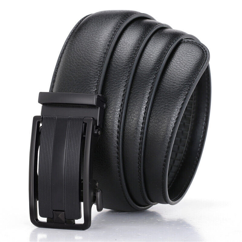 Men's Ratchet Belt Leather With Slide Buckle