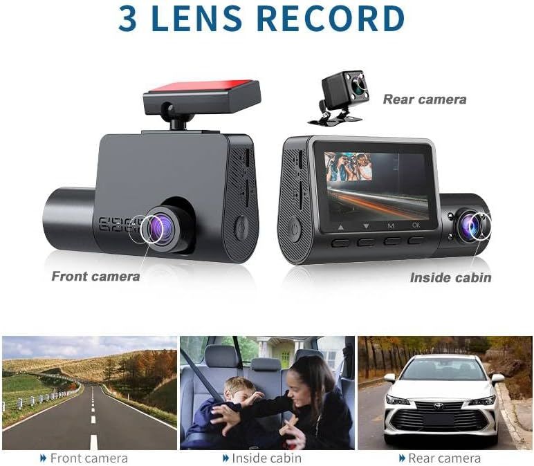 3-Channel Dash Cam: Triple Lens for Ultimate Coverage