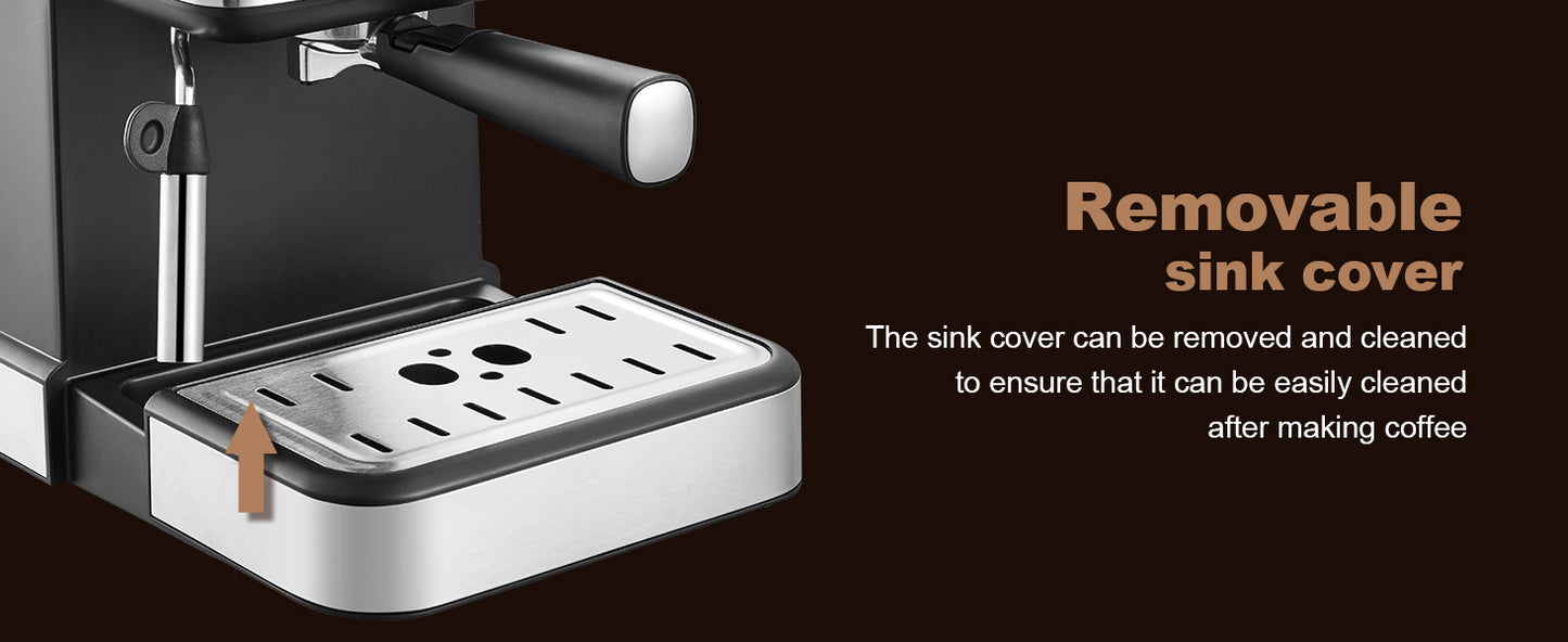 20 Bar Espresso and Specialty Coffee Machine, 1.5L Water Tank