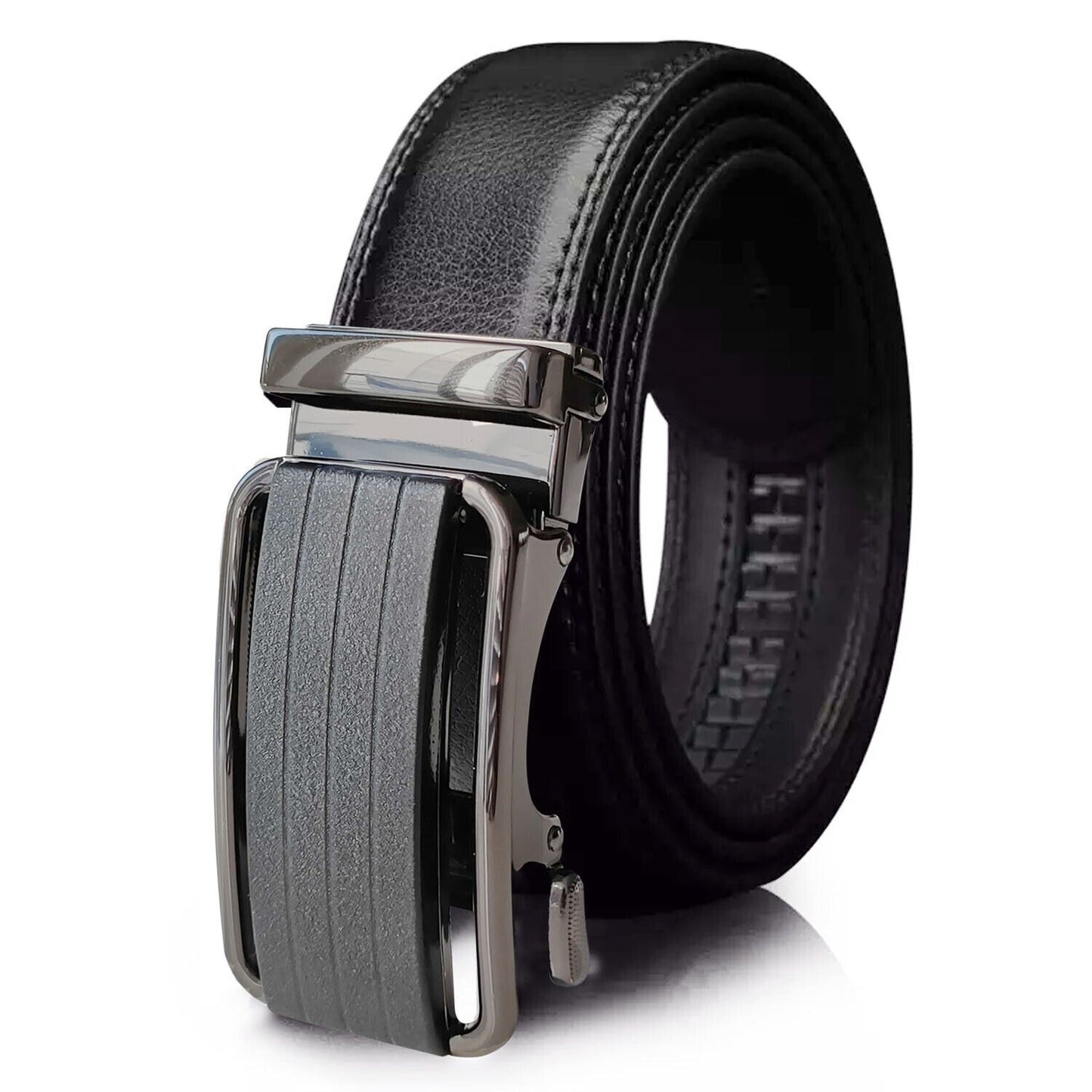 Men's Ratchet Belt Leather with Slide Buckle