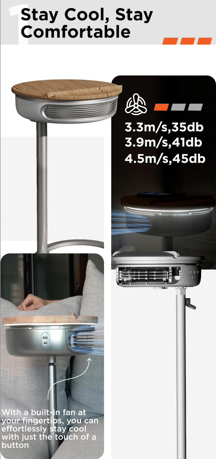 Modular Coffee Table with Built-in Fan, Wireless Charging, Speakers, and More