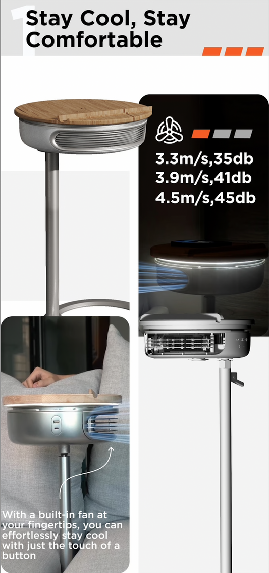Modular Coffee Table with Built-in Fan, Wireless Charging, Speakers, and More