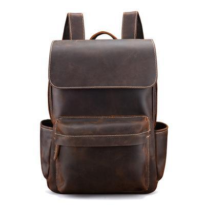 Stylish Leather Backpack, Fits 14" Laptops