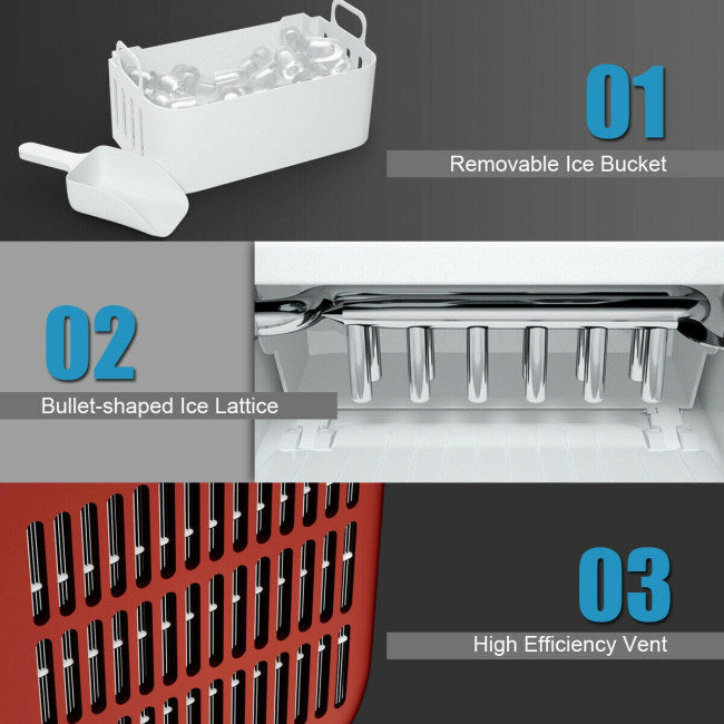 Portable Countertop Ice Maker, Rapid 8.5-Minute Ice Production