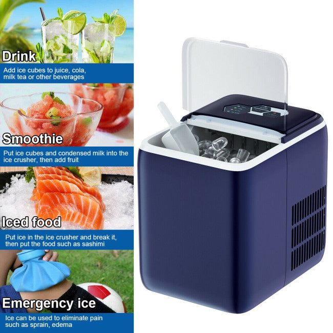 Portable Countertop Ice Maker, Rapid 8.5-Minute Ice Production