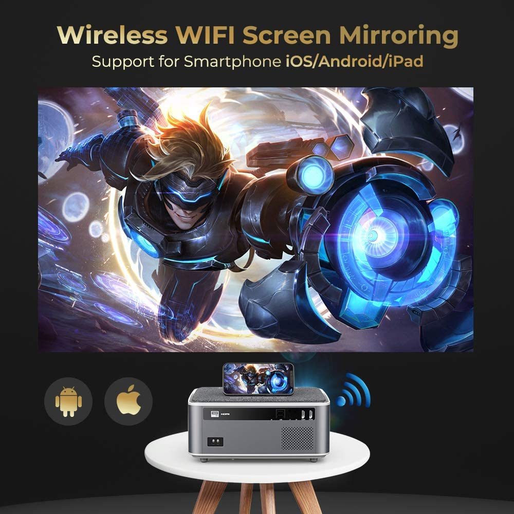 Native 1080P WiFi Projector - Bright 9500L Full HD with 300" Screen