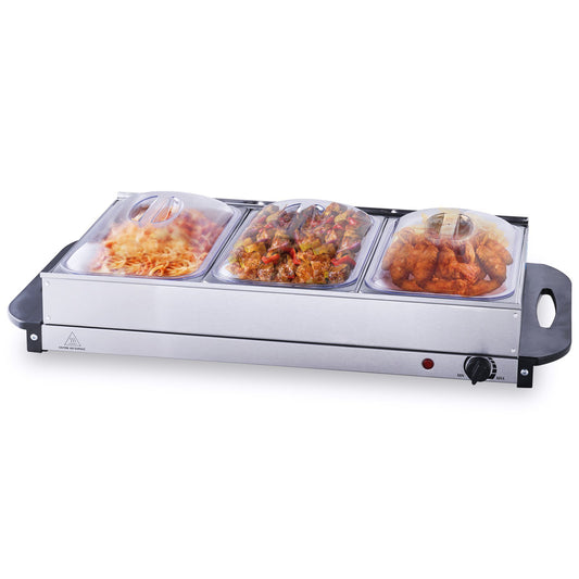 Electric Buffet Server & Food Warmer: Quick Heat, Temp Control, Stainless Steel