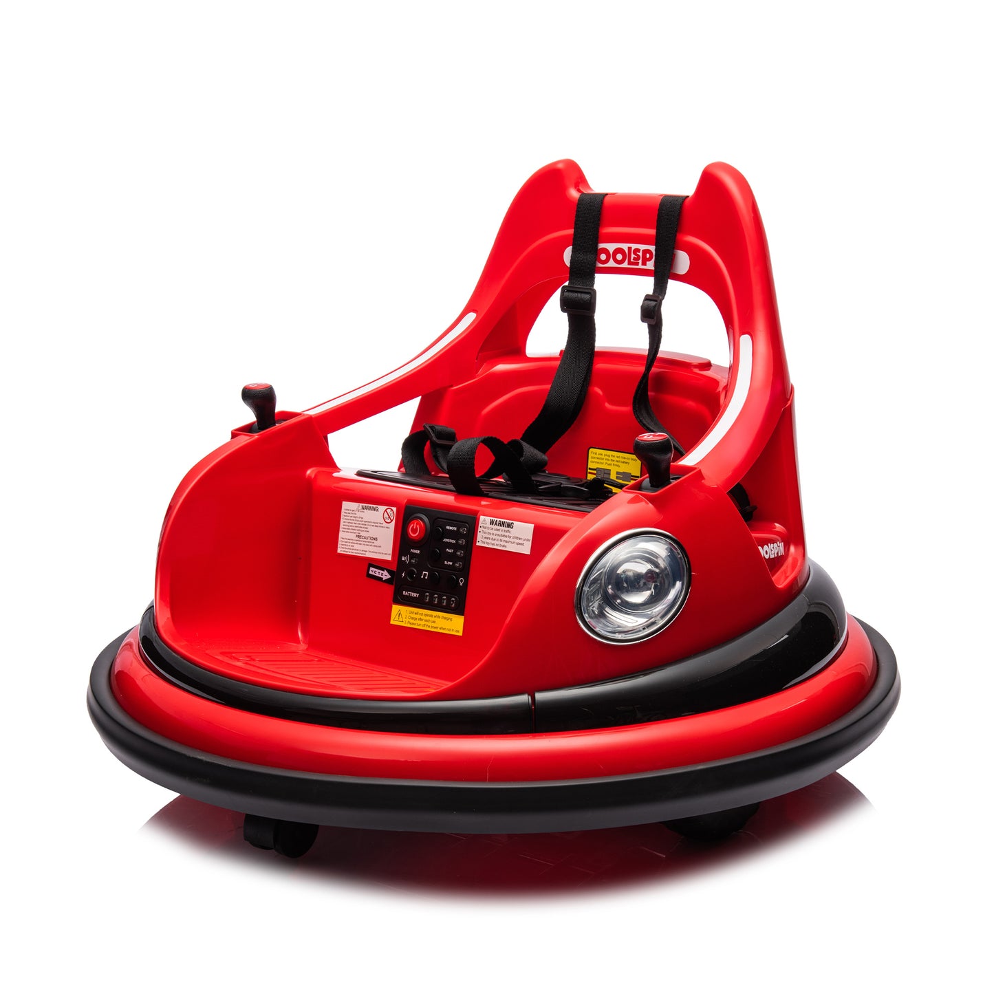 12V Ride-On Bumper Car for Kids - Remote Control, LED Lights & 360Spin, Red