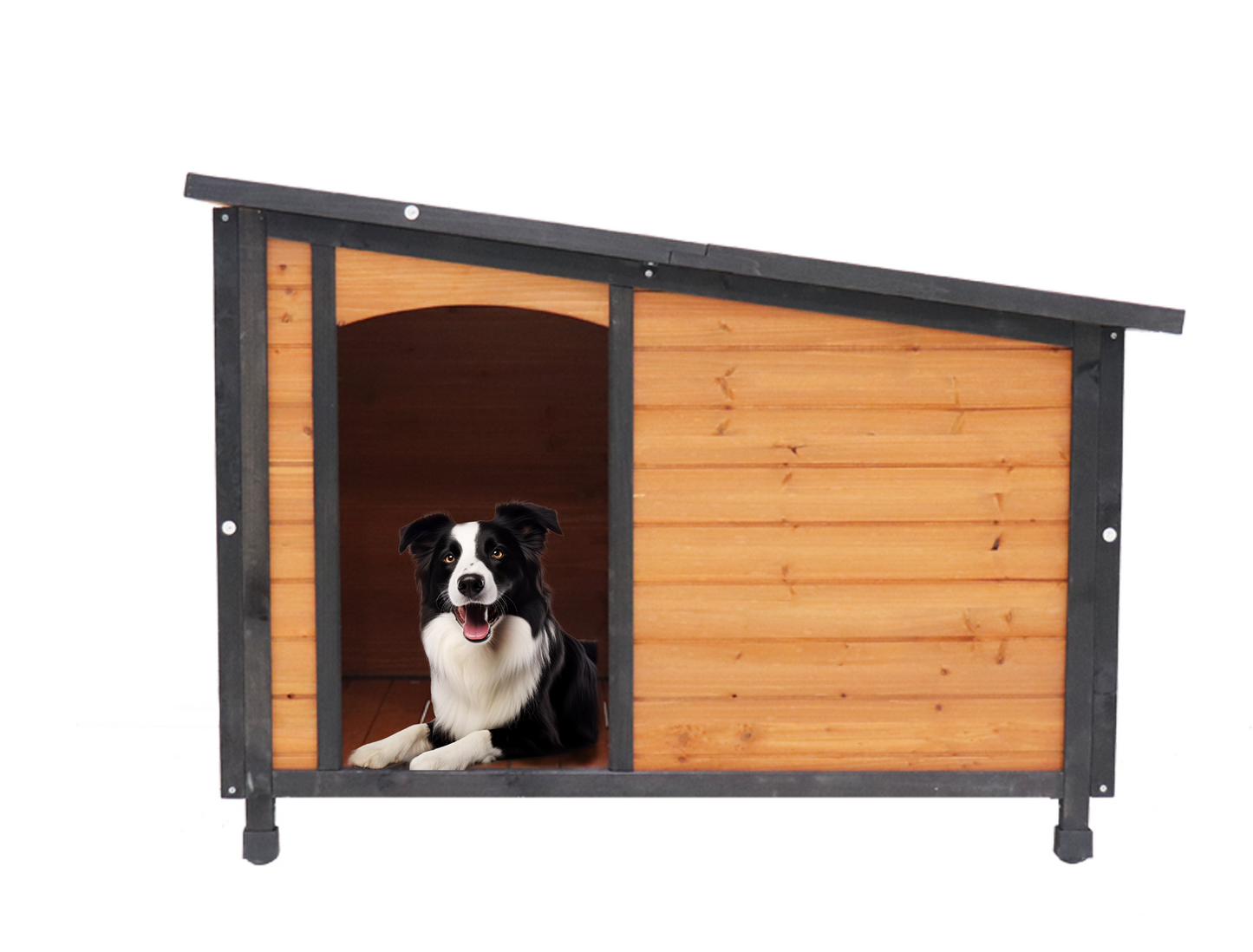 46" Wooden Dog House: Weatherproof, Stylish, and Durable for Large Dogs