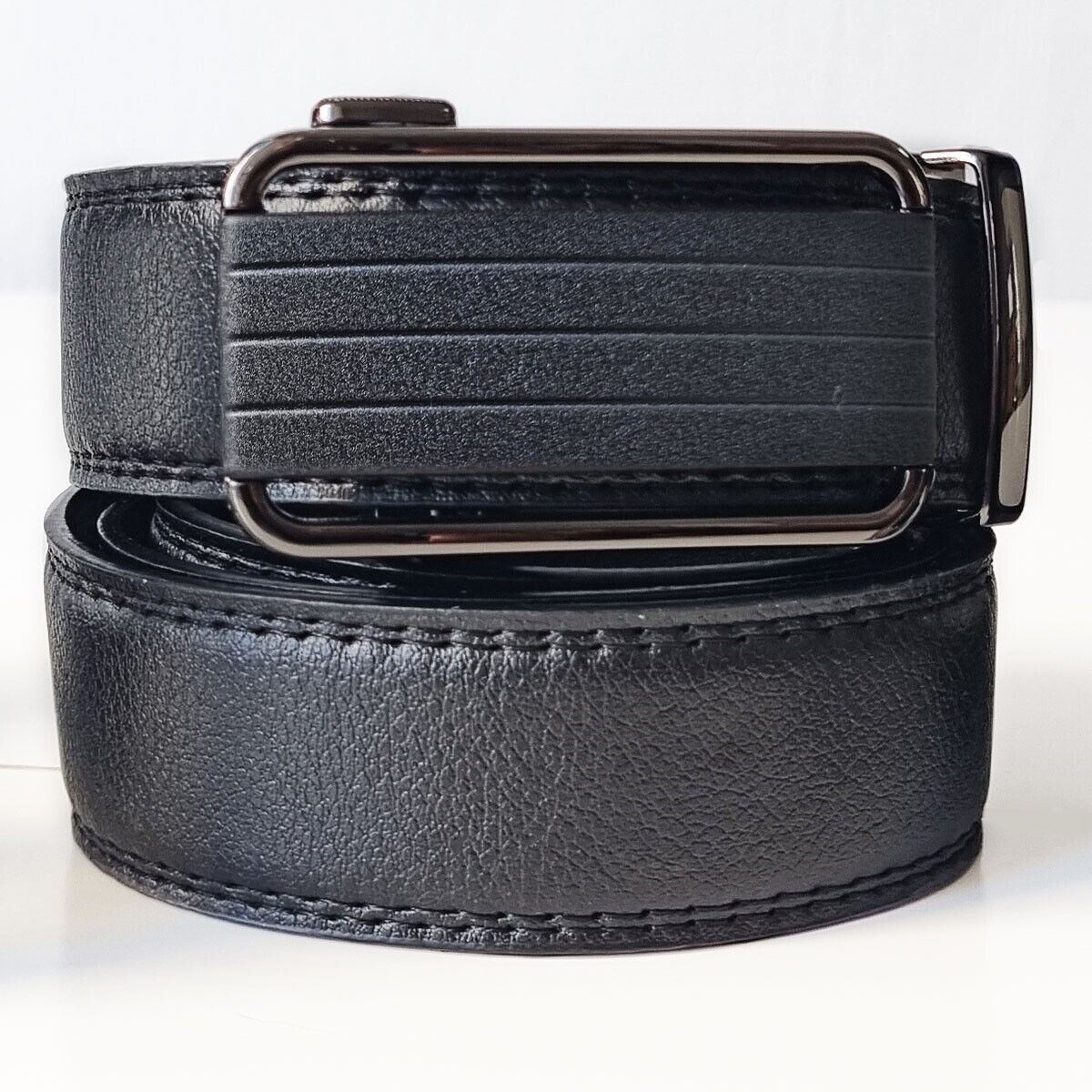 Men's Ratchet Belt Leather with Slide Buckle