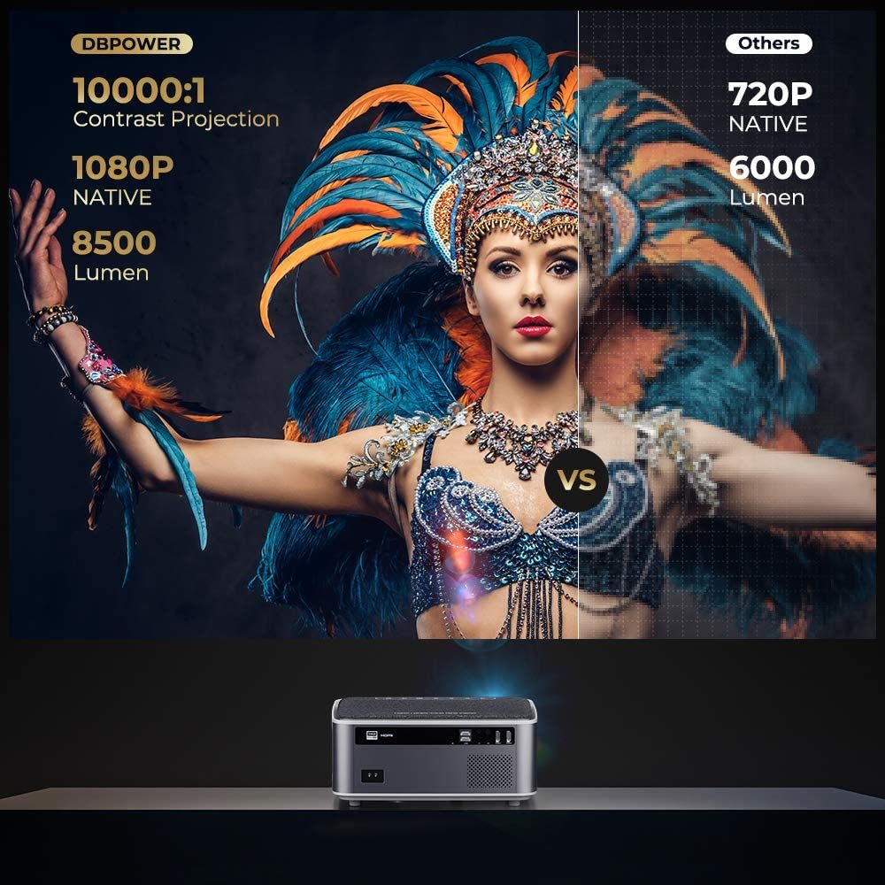 Native 1080P WiFi Projector - Bright 9500L Full HD with 300" Screen