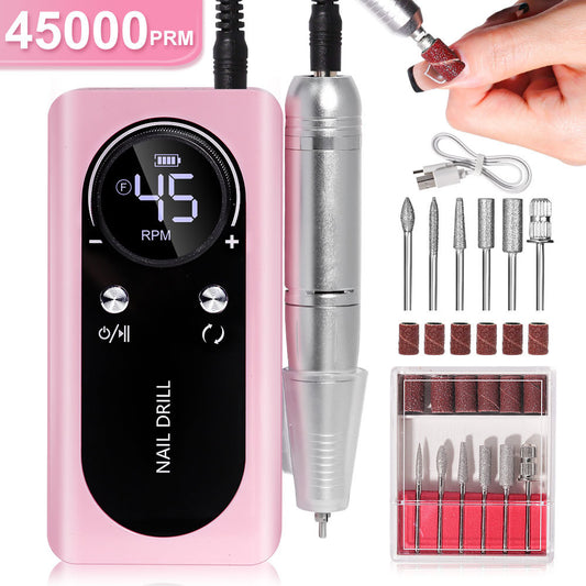 Portable Nail Drill Machine - 45000RPM Rechargeable E-File