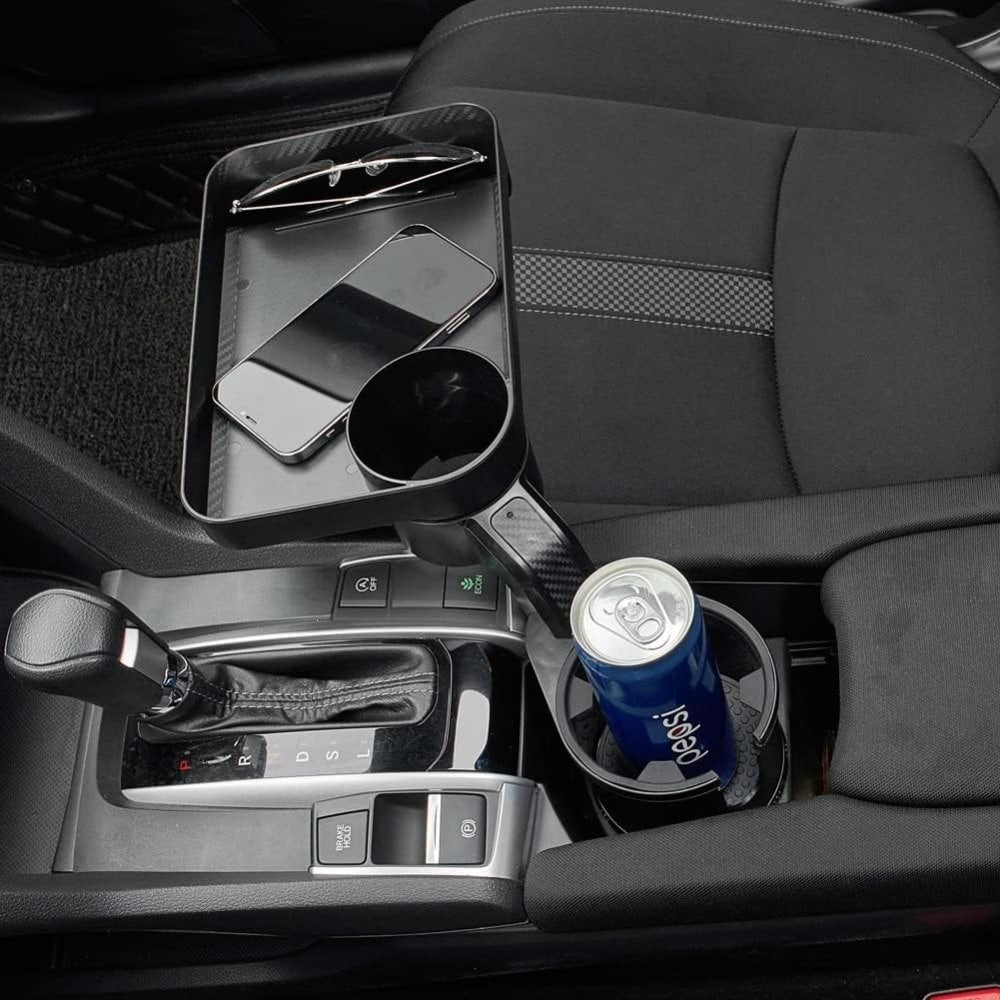 Revolutionary Car Cup Holder Expander with 360 Degree Tray