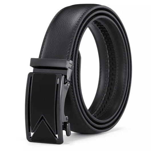 Microfiber Leather Mens Ratchet Belt, Adjustable Automatic Buckle