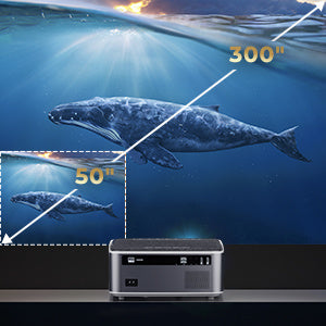 Native 1080P WiFi Projector - Bright 9500L Full HD with 300" Screen