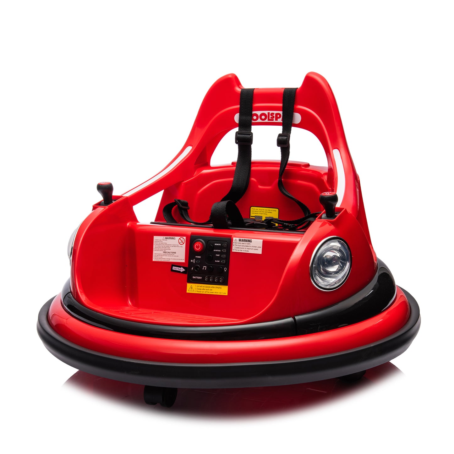 12V Ride-On Bumper Car for Kids - Remote Control, LED Lights & 360Spin, Red