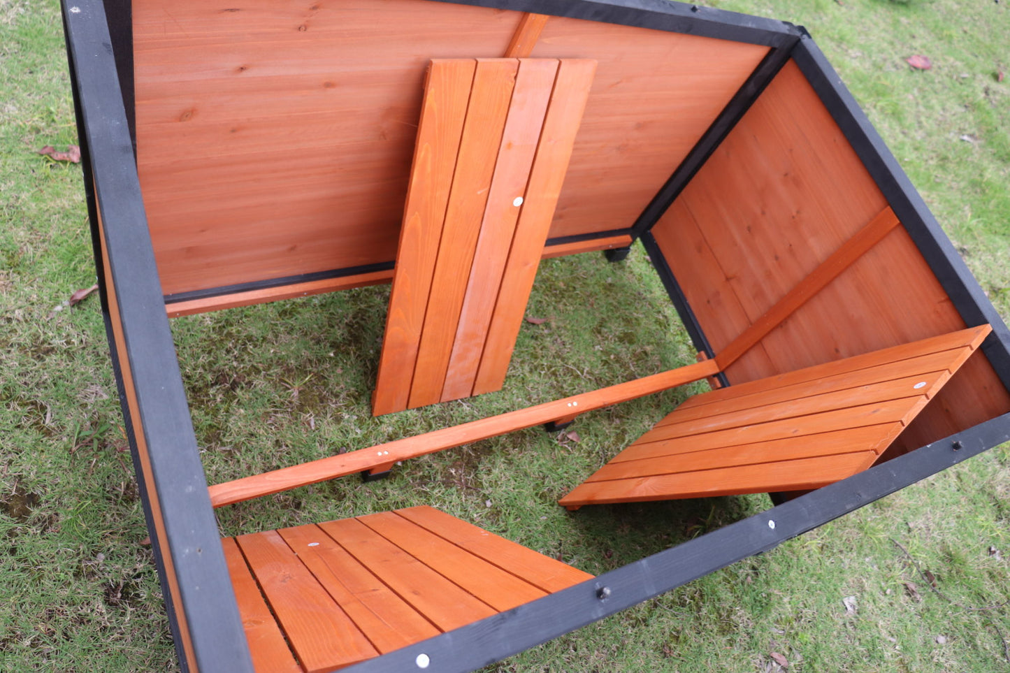 46" Wooden Dog House: Weatherproof, Stylish, and Durable for Large Dogs