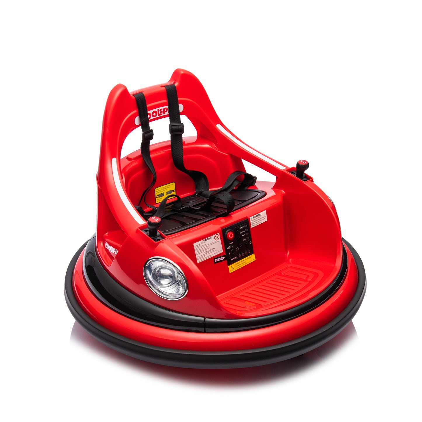 12V Ride-On Bumper Car for Kids - Remote Control, LED Lights & 360Spin, Red