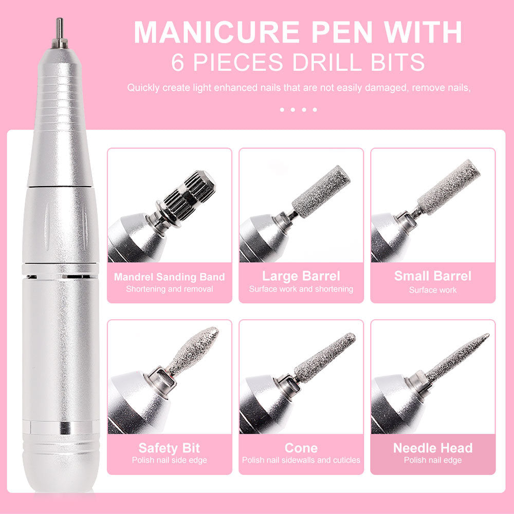 Portable Nail Drill Machine - 45000RPM Rechargeable E-File