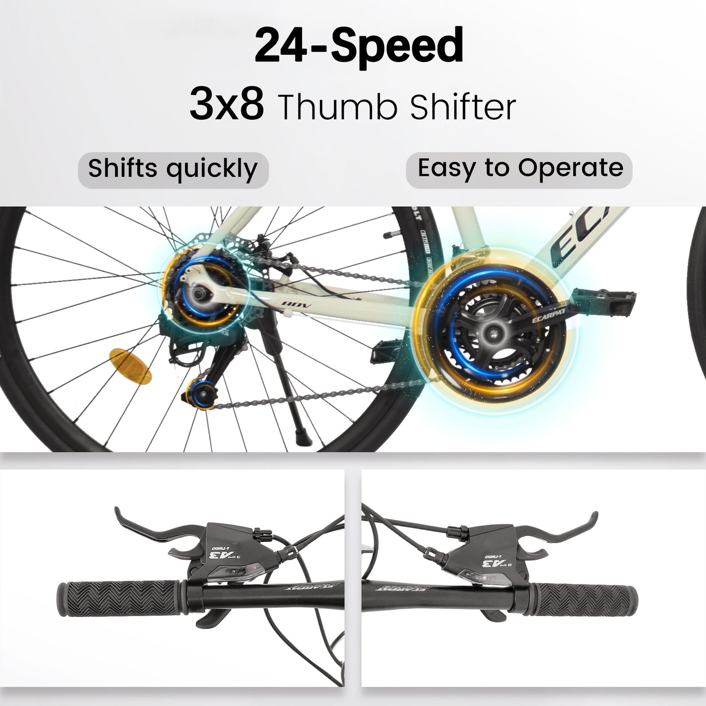 Lightweight Aluminum Frame, 24-Speed Road Bike