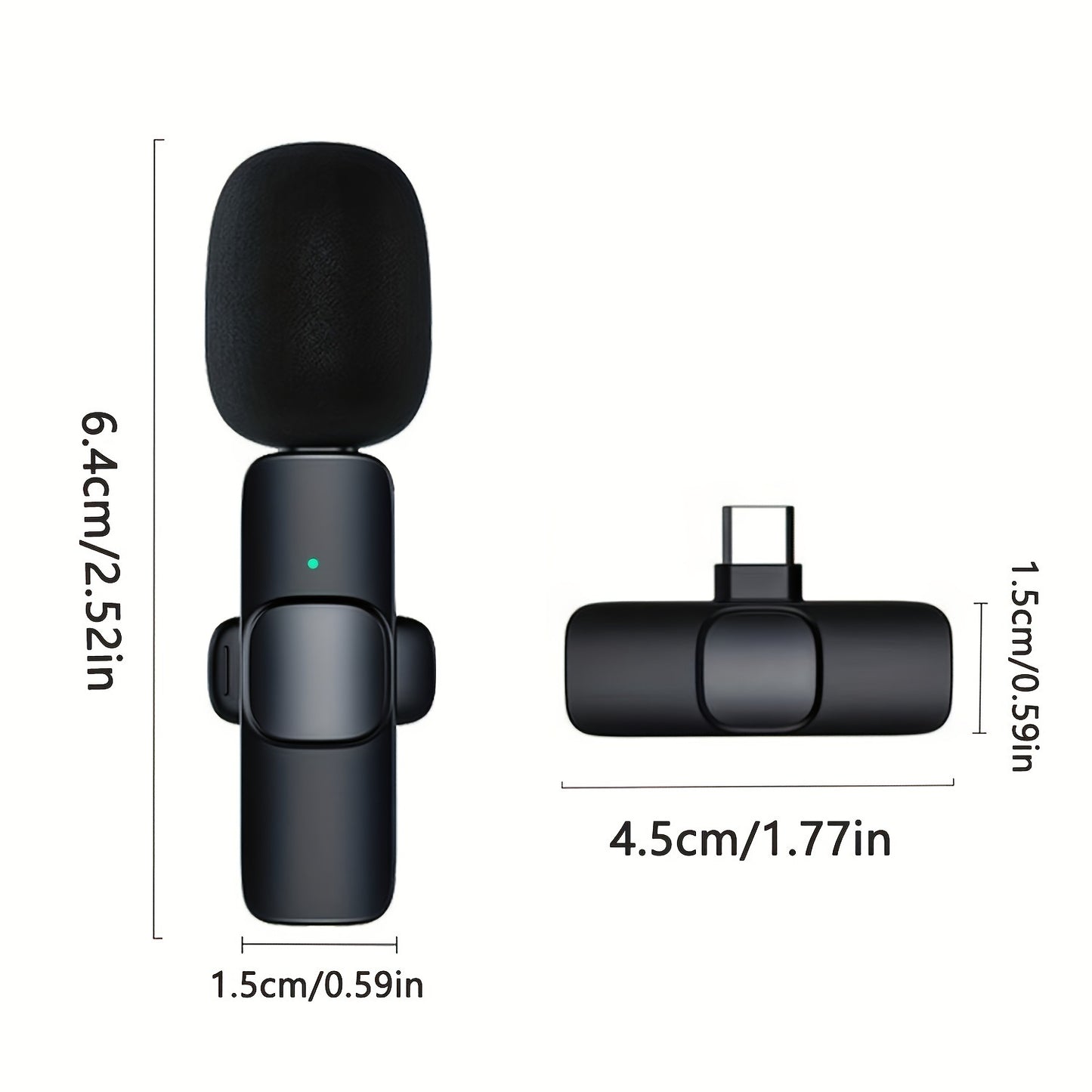 Omnidirectional Wireless Lavalier Microphone for iPhone/iPad, 65 Feet Range