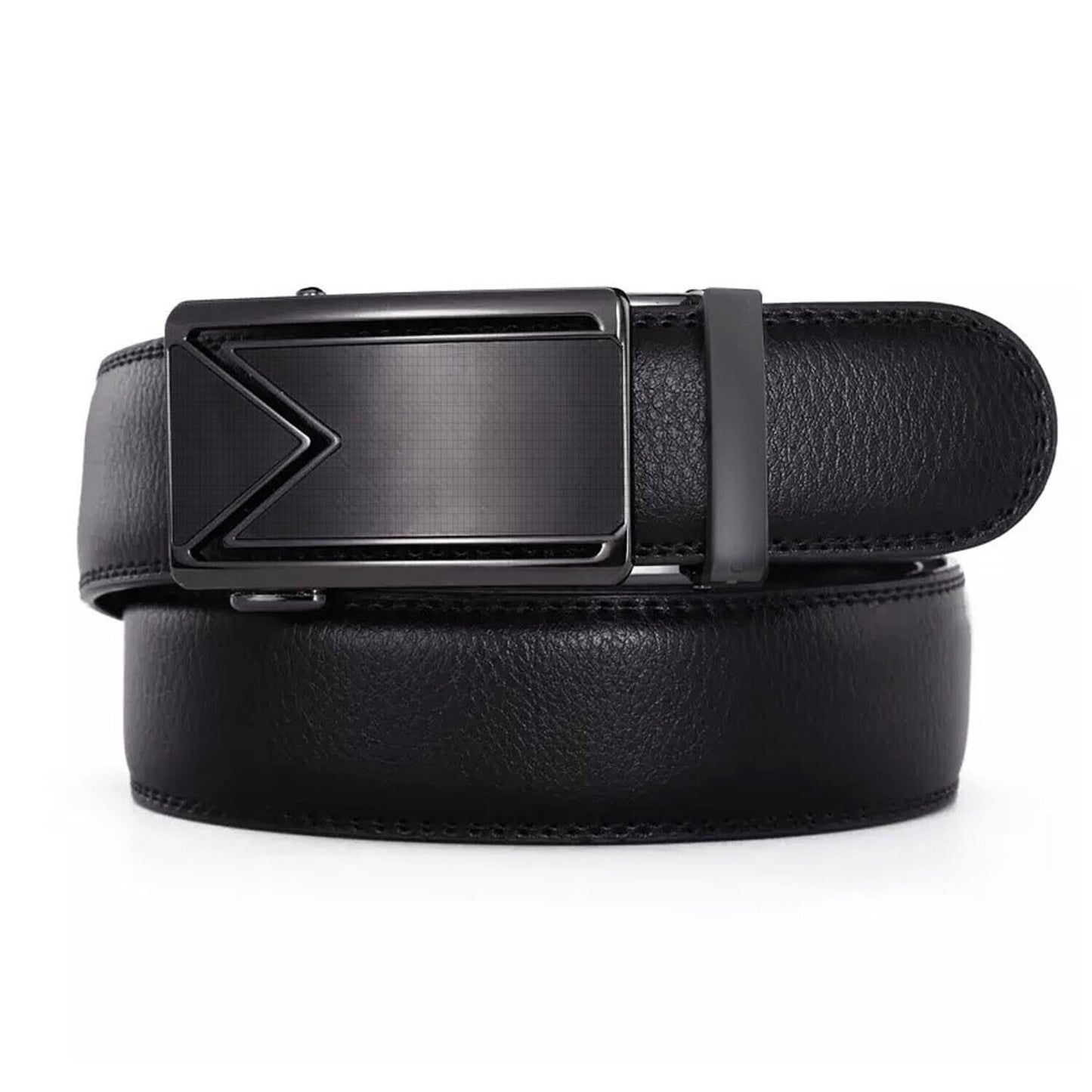 Microfiber Leather Mens Ratchet Belt, Adjustable Automatic Buckle