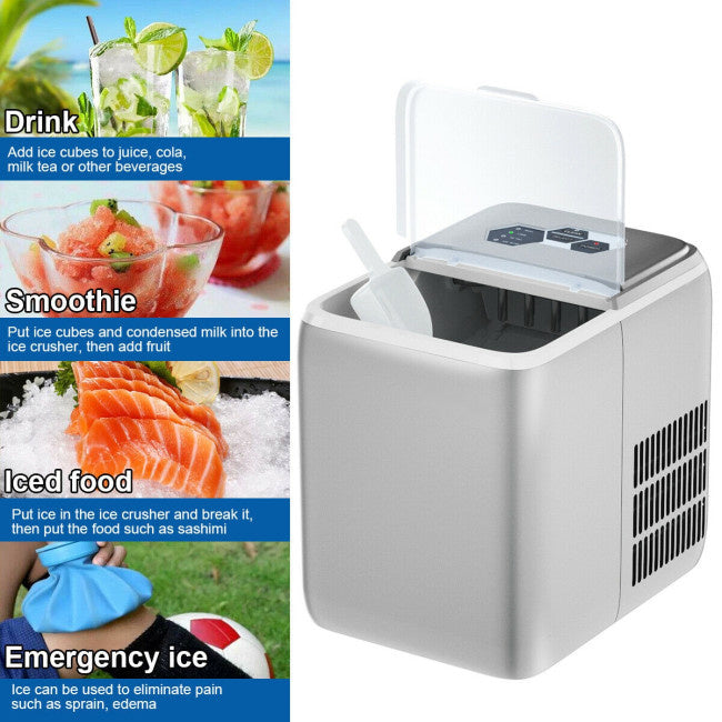 Portable Countertop Ice Maker, Rapid 8.5-Minute Ice Production