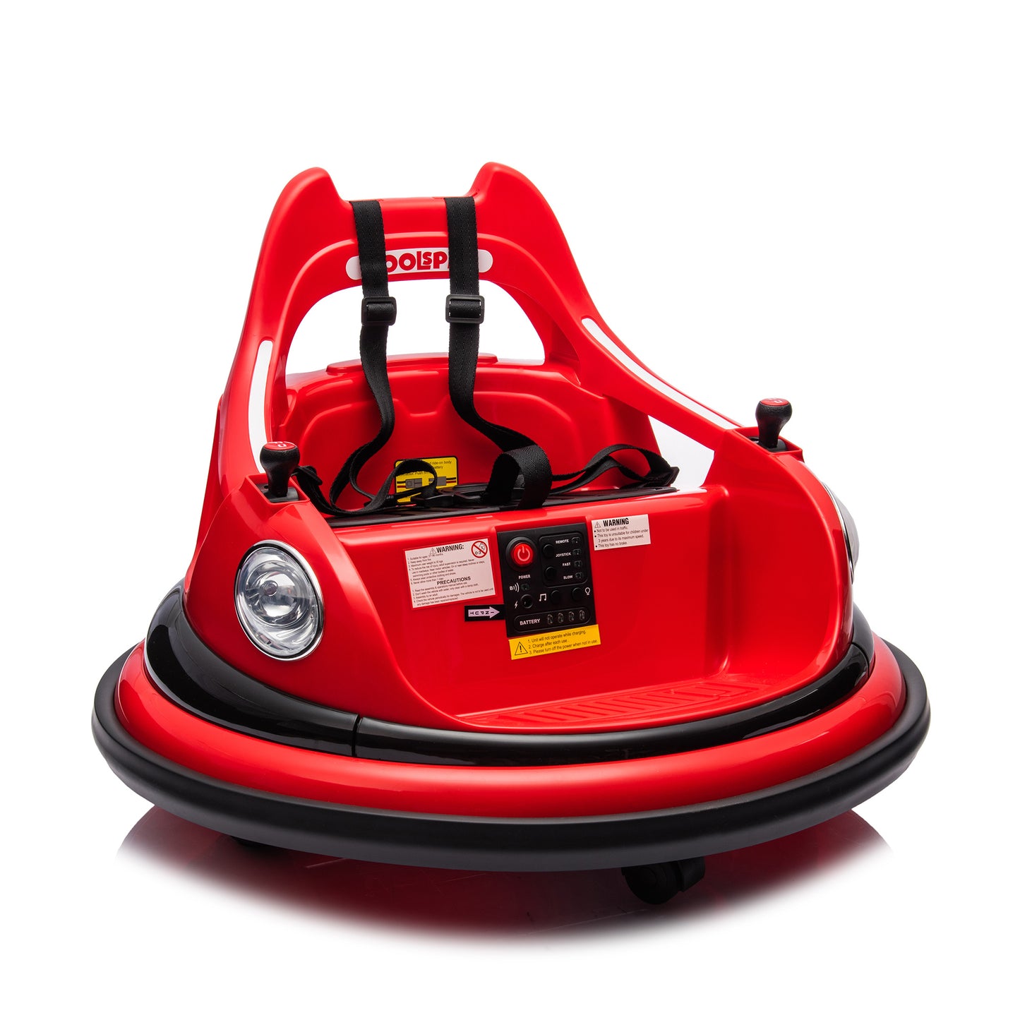 12V Ride-On Bumper Car for Kids - Remote Control, LED Lights & 360Spin, Red