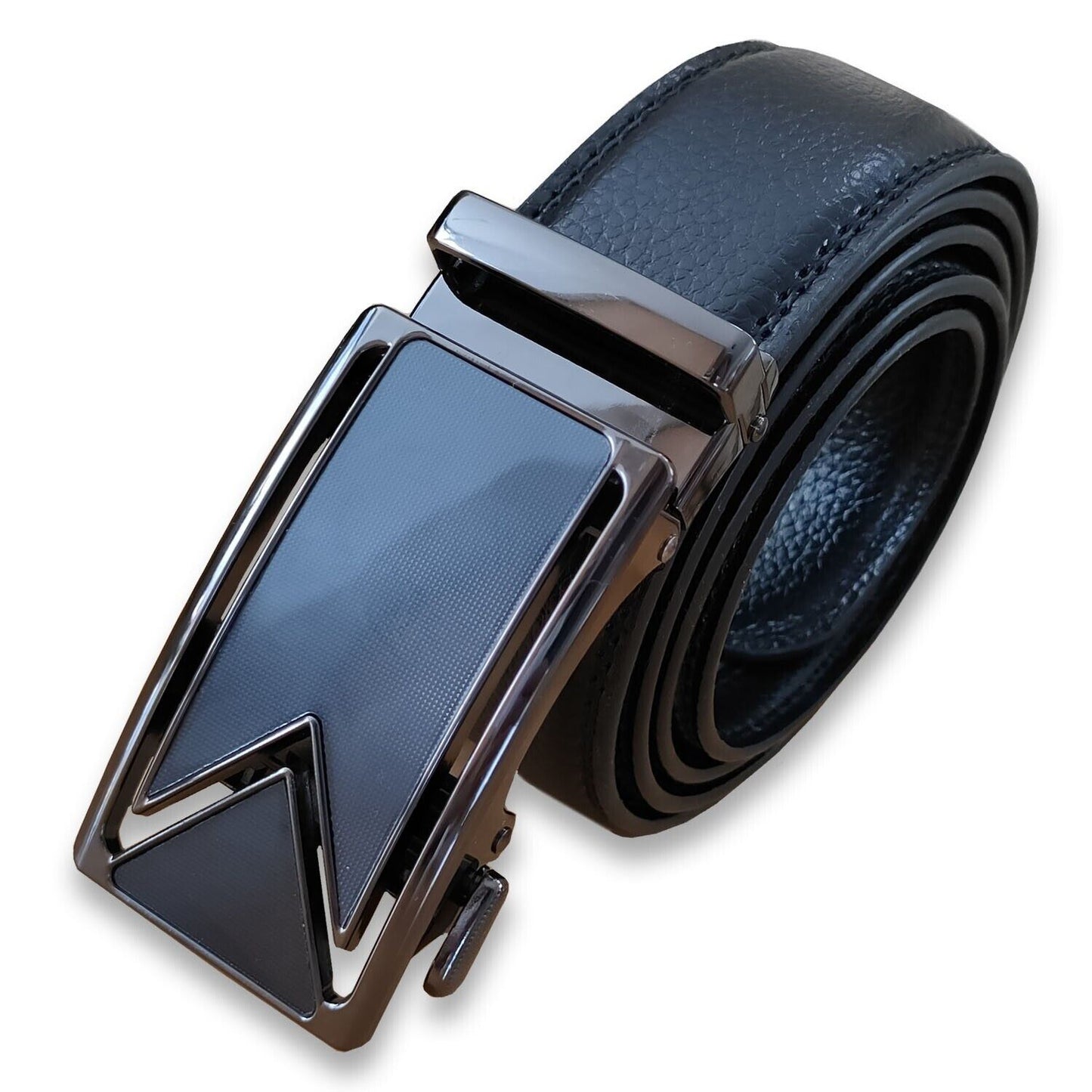 Microfiber Leather Mens Ratchet Belt, Adjustable Automatic Buckle