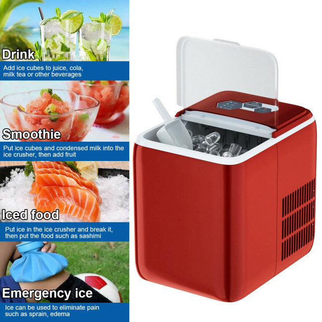 Portable Countertop Ice Maker, Rapid 8.5-Minute Ice Production