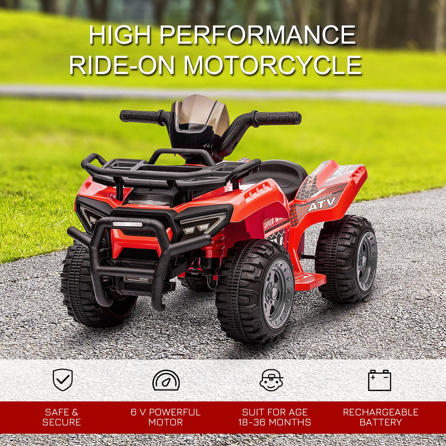 Kids Ride-on ATV Four Wheeler for Ages 18-36 Months