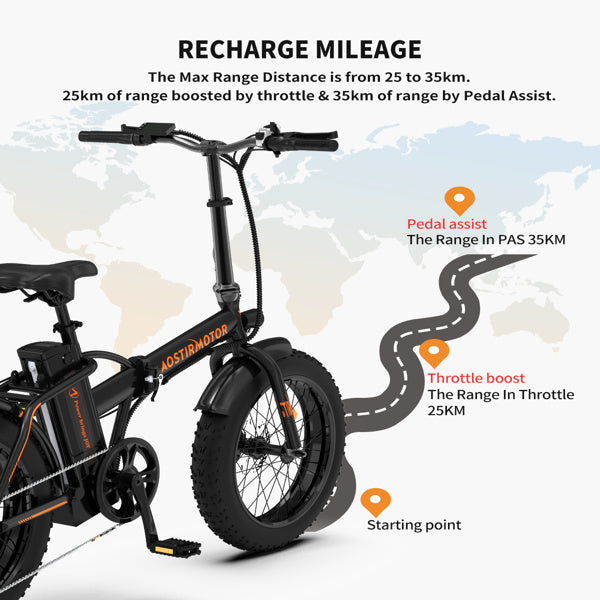 Fat-Tire Folding Electric Bike, 500W Motor, 36V/13aH Battery