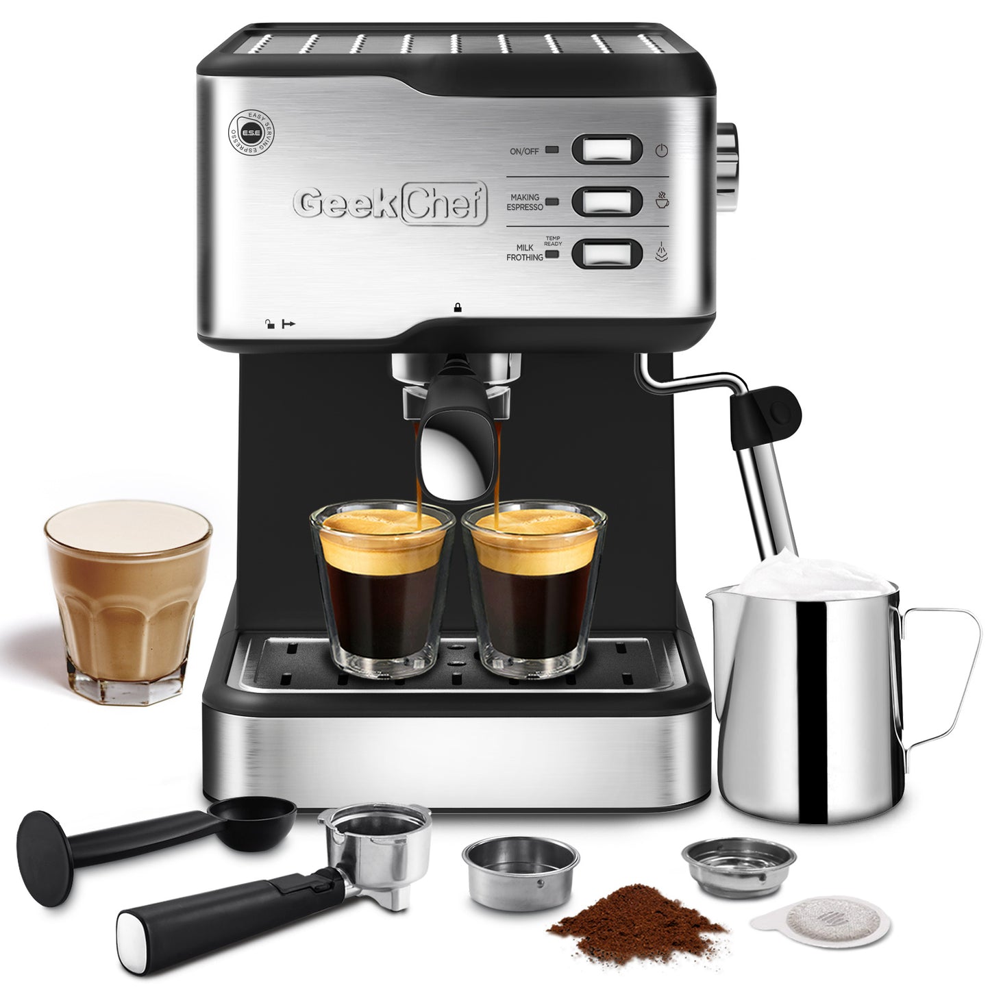 20 Bar Espresso and Specialty Coffee Machine, 1.5L Water Tank