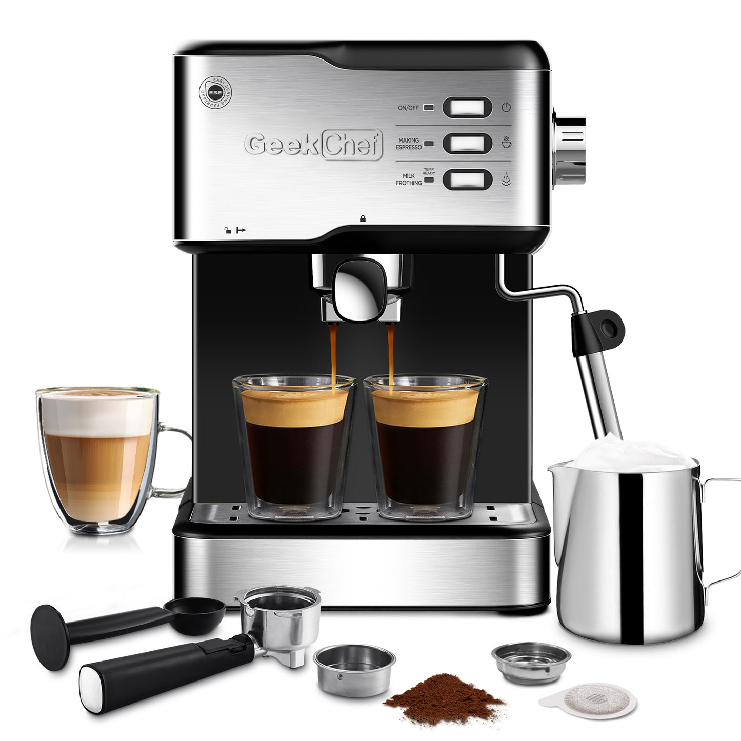 20 Bar Espresso and Specialty Coffee Machine, 1.5L Water Tank