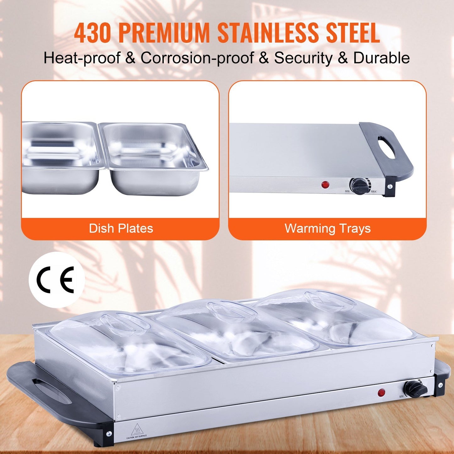 Electric Buffet Server & Food Warmer: Quick Heat, Temp Control, Stainless Steel