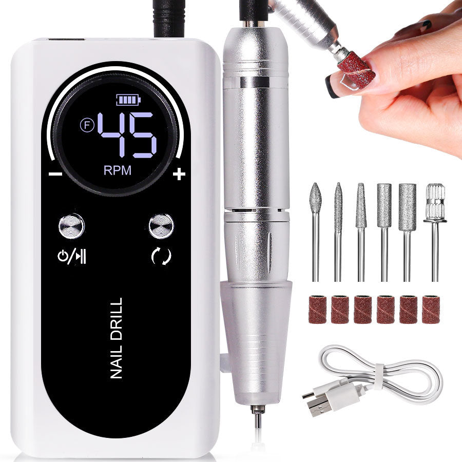 Portable Nail Drill Machine - 45000RPM Rechargeable E-File