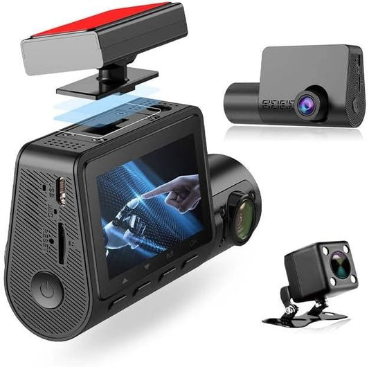3-Channel Dash Cam: Triple Lens for Ultimate Coverage