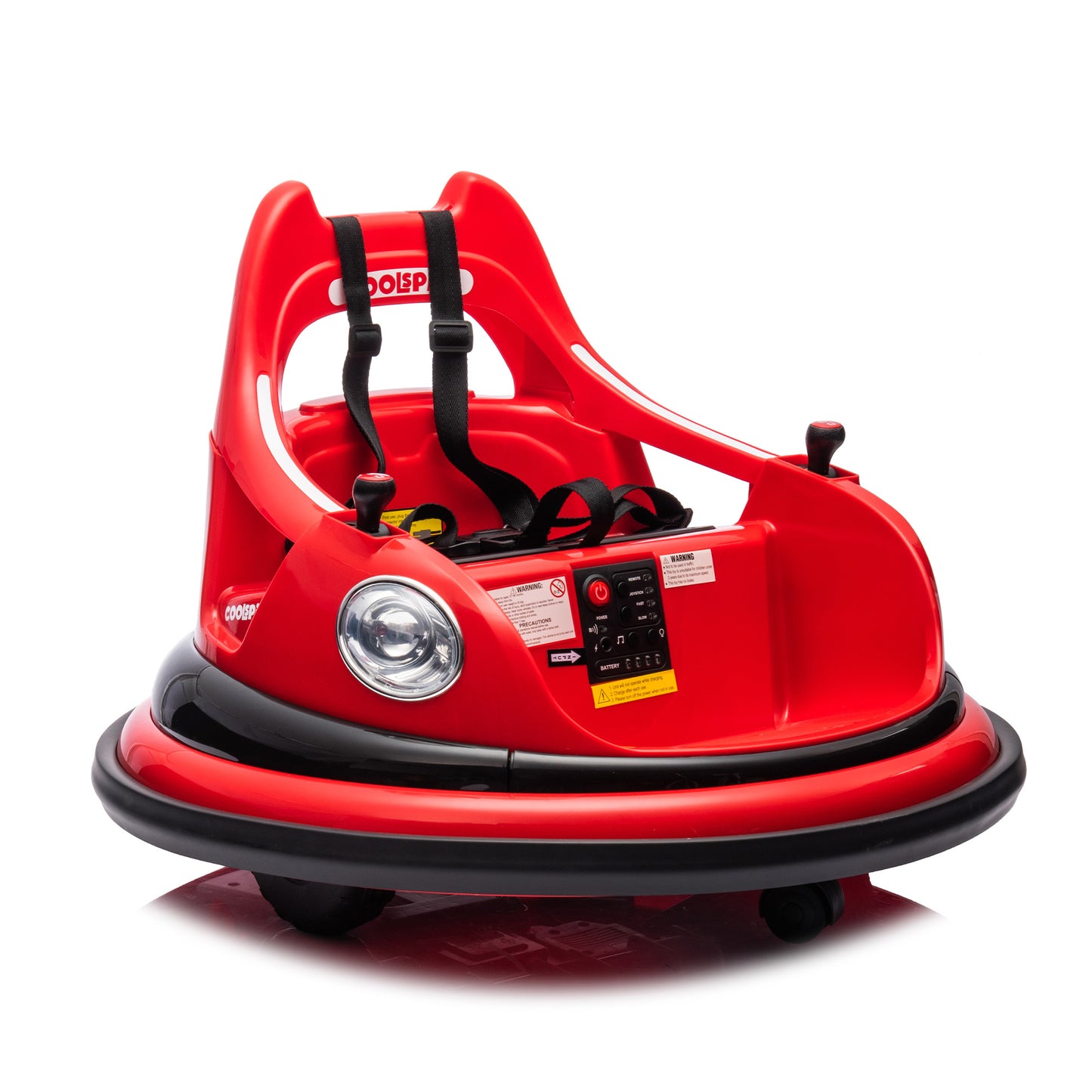 12V Ride-On Bumper Car for Kids - Remote Control, LED Lights & 360Spin, Red