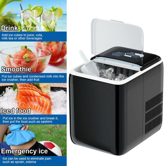 Portable Countertop Ice Maker, Rapid 8.5-Minute Ice Production