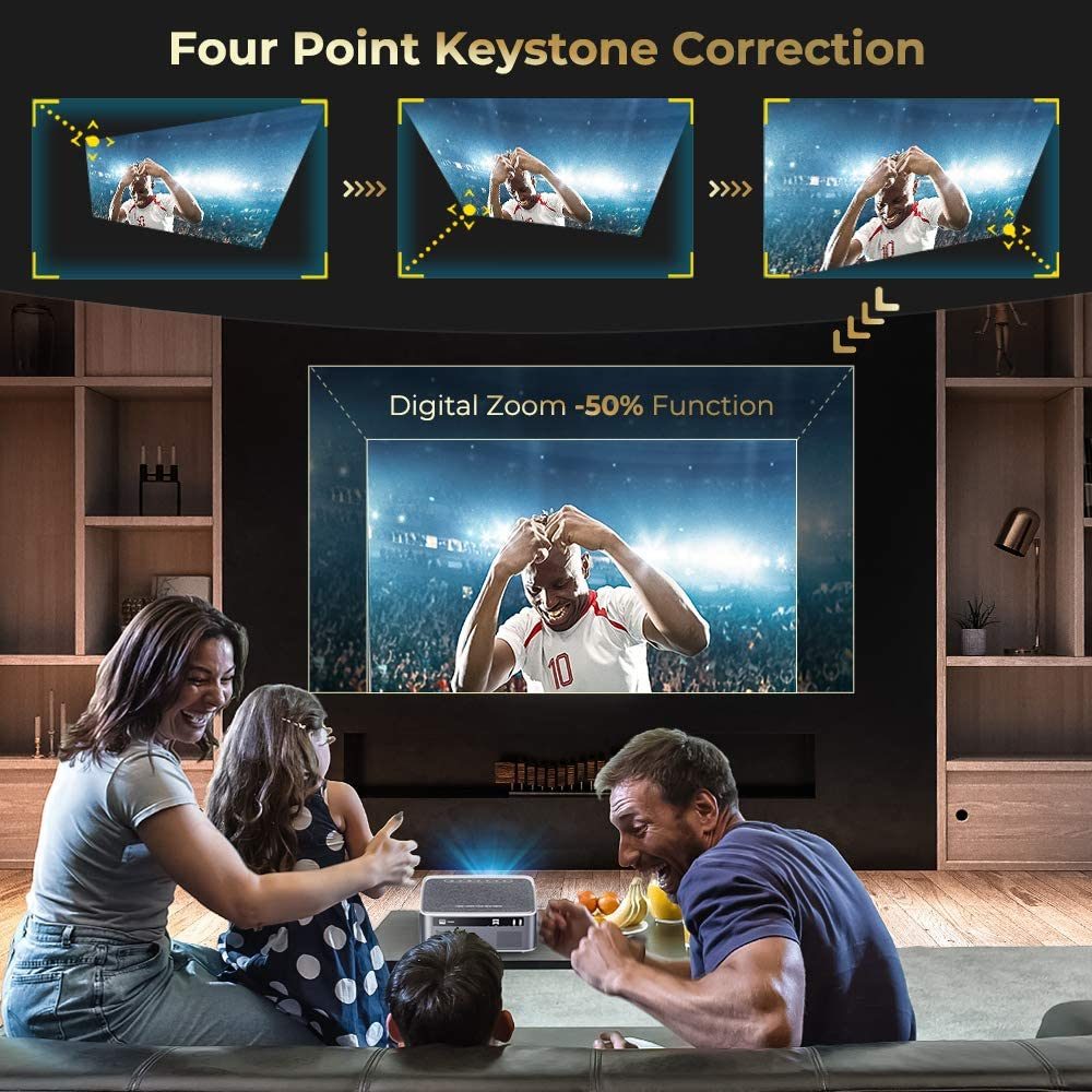 Native 1080P WiFi Projector - Bright 9500L Full HD with 300" Screen