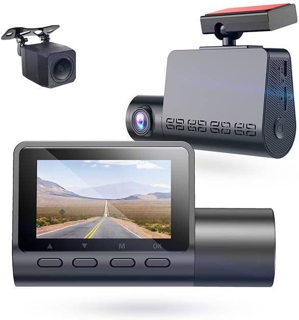 Dual Front & Rear Dash Cam: 2K QHD + 1080p, 140 Degrees, Wide Angle & GPS