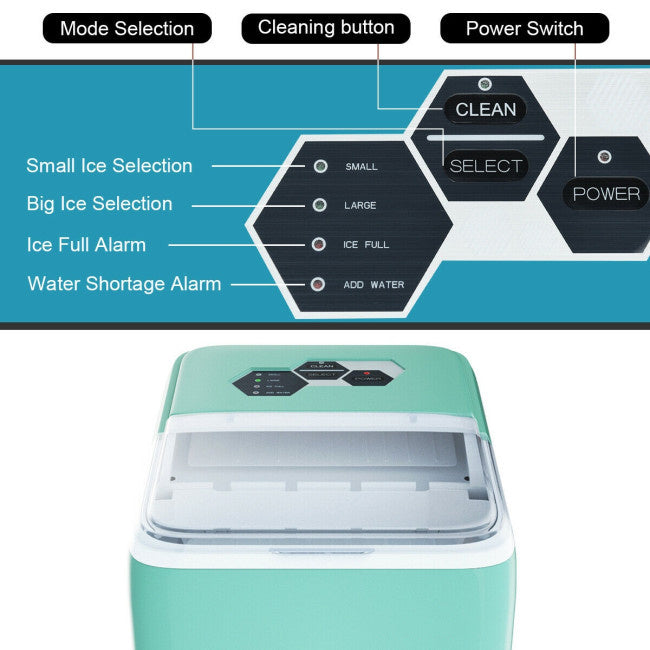 Portable Countertop Ice Maker, Rapid 8.5-Minute Ice Production