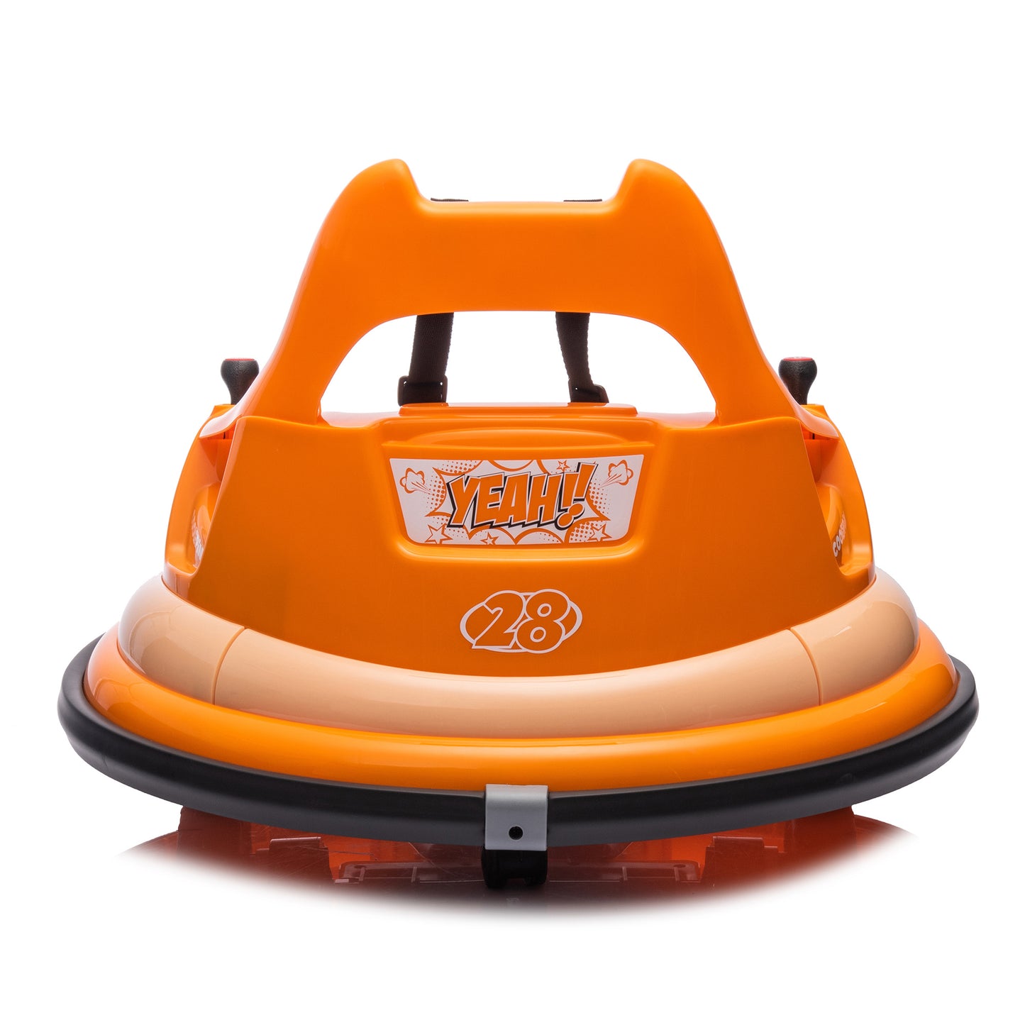 12V Ride-On Bumper Car for Kids - Remote Control, LED Lights & 360 Spin, Orange