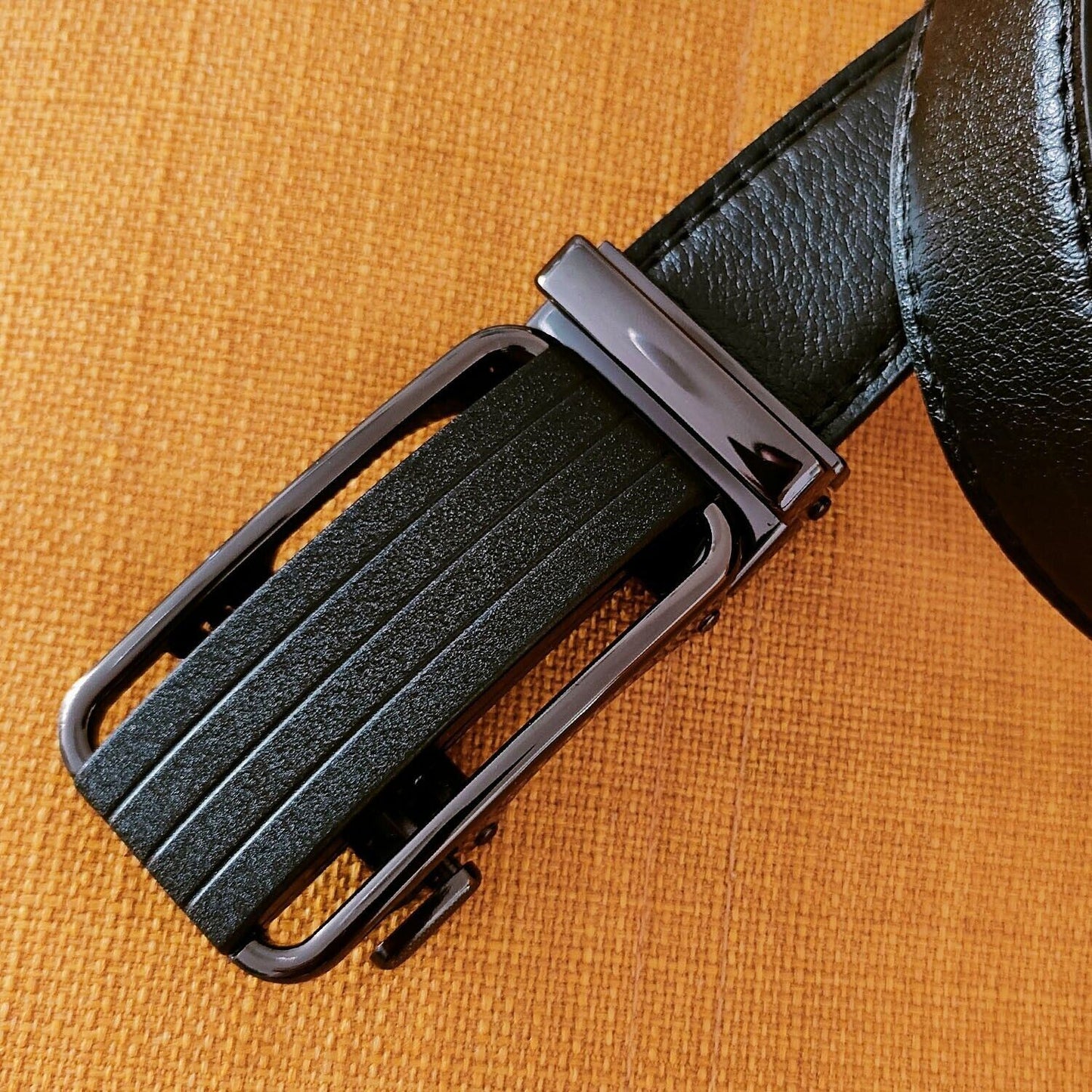 Men's Ratchet Belt Leather with Slide Buckle