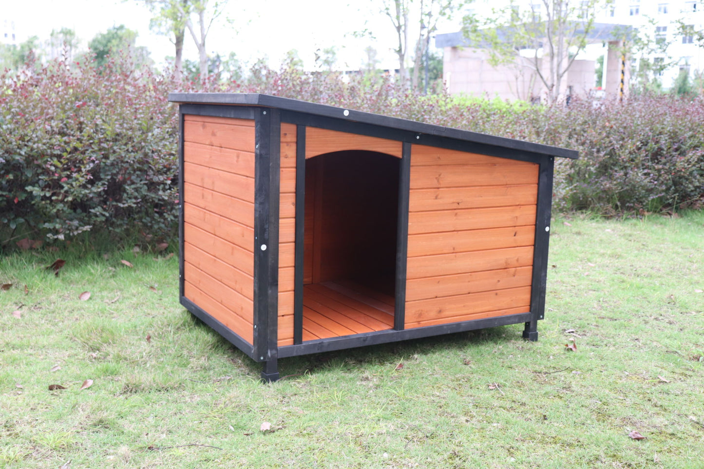46" Wooden Dog House: Weatherproof, Stylish, and Durable for Large Dogs