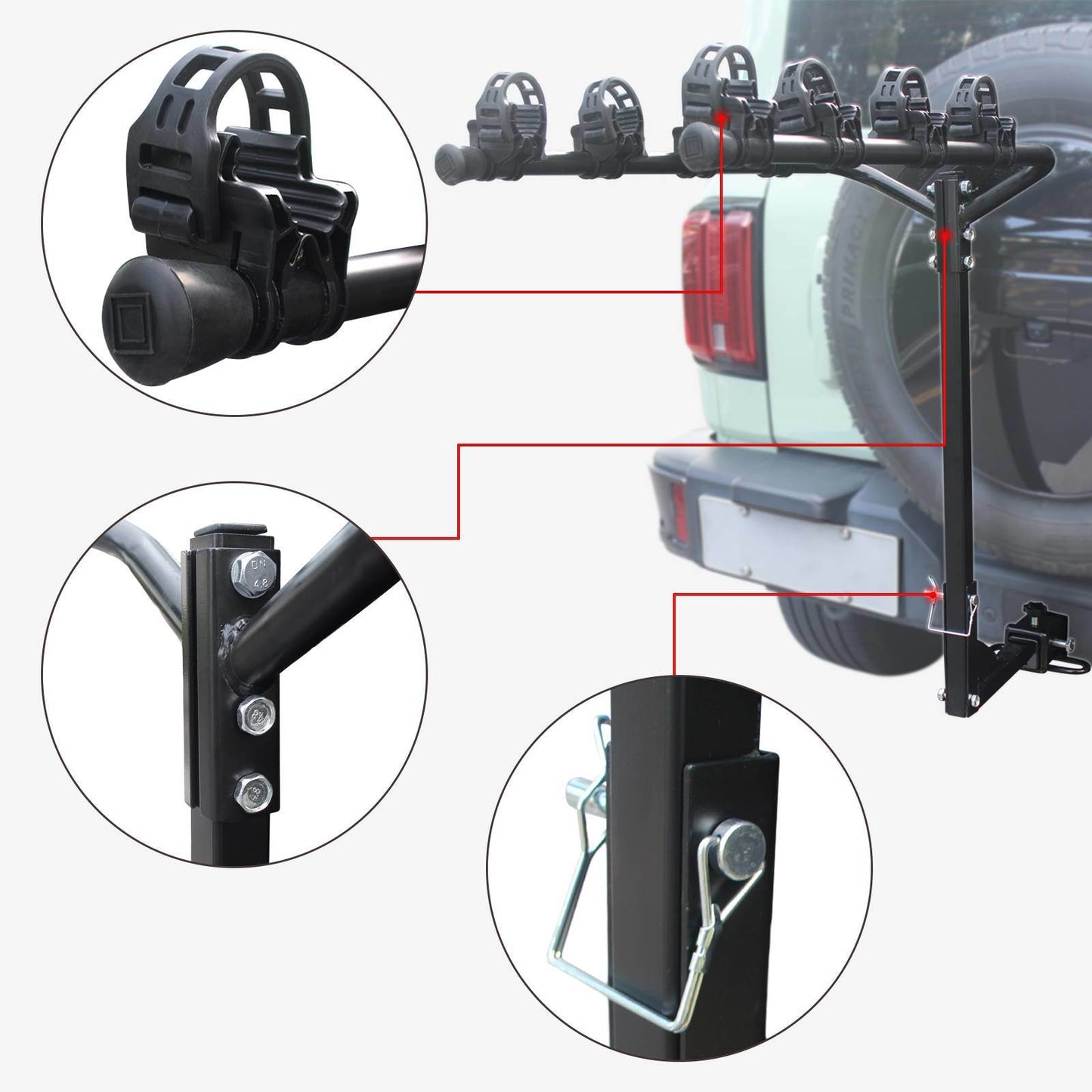 Heavy-Duty Hitch Mount Bike Rack: 2-4 Bikes