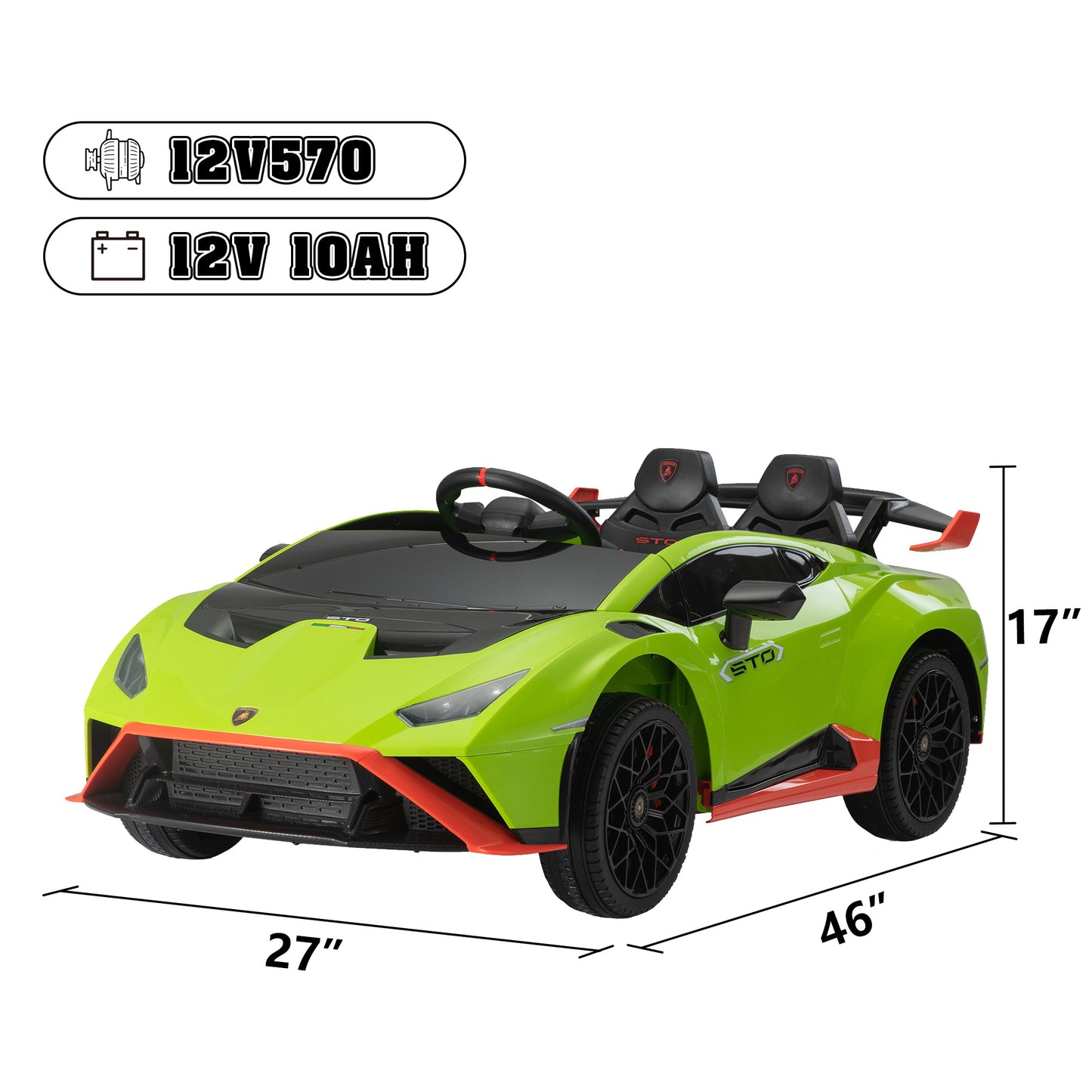 12V Battery Powered Lamborghini Ride-On Car: Remote Control & LED Lights