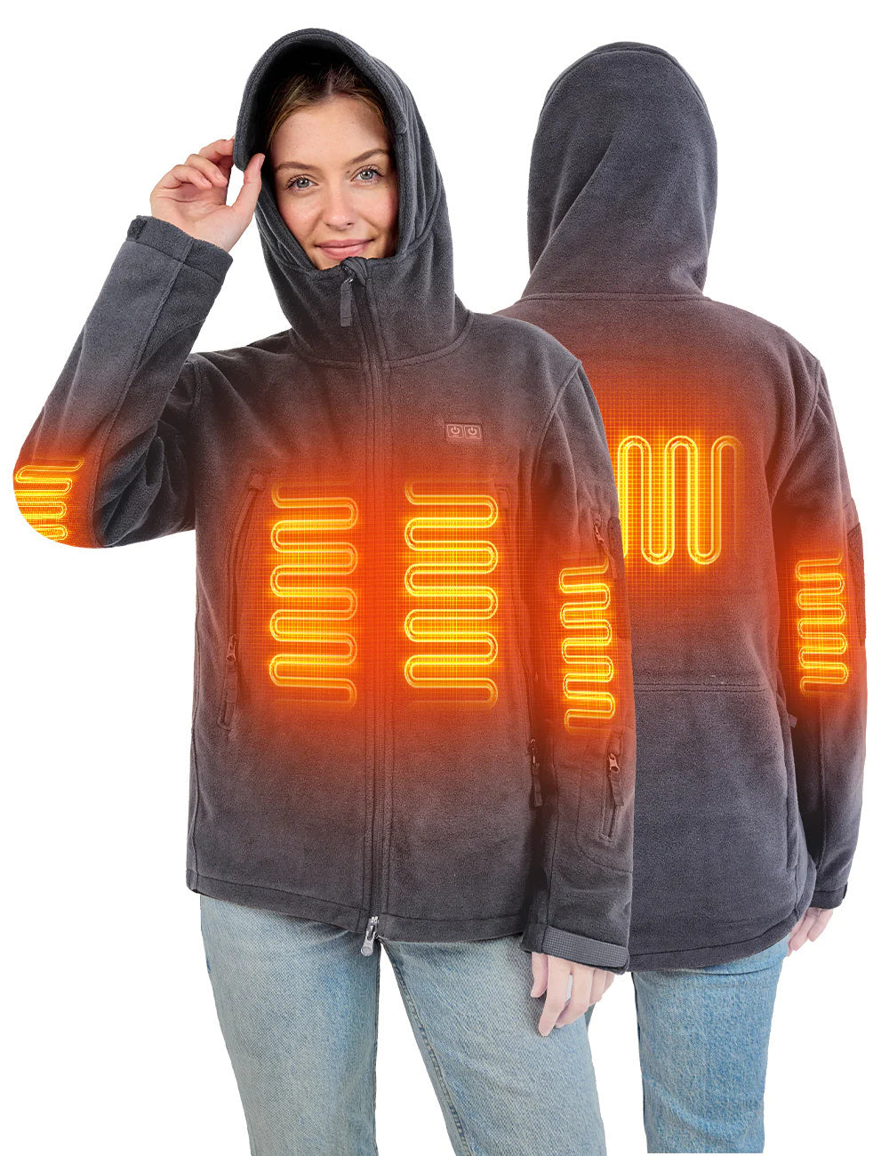 Fleece Heated Jacket with 6 Heating Zones to Stay Warm Anywhere