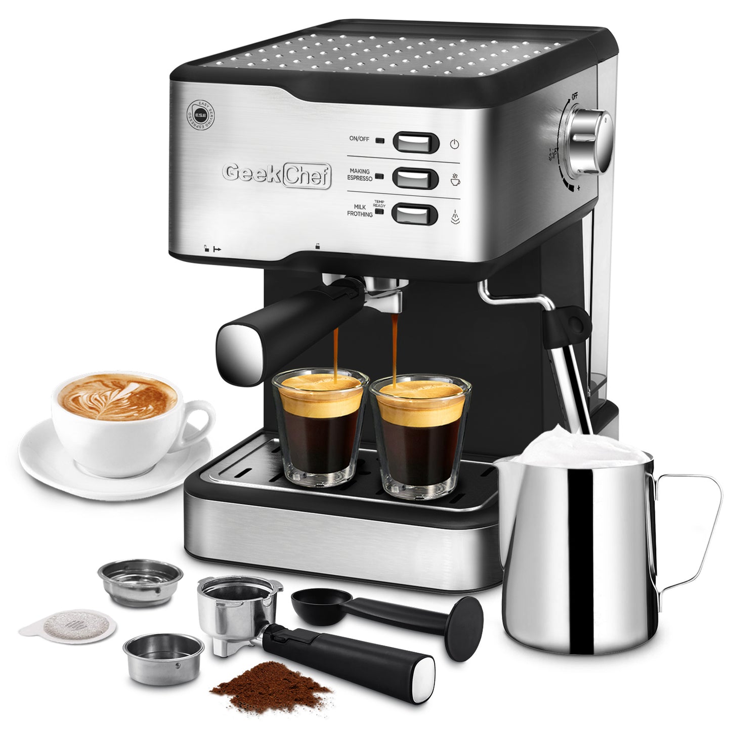 20 Bar Espresso and Specialty Coffee Machine, 1.5L Water Tank