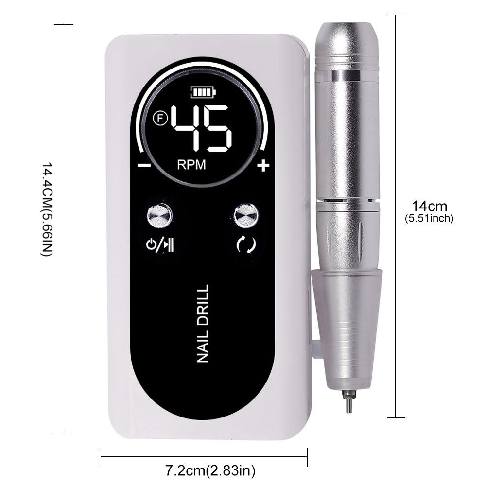 Portable Nail Drill Machine - 45000RPM Rechargeable E-File